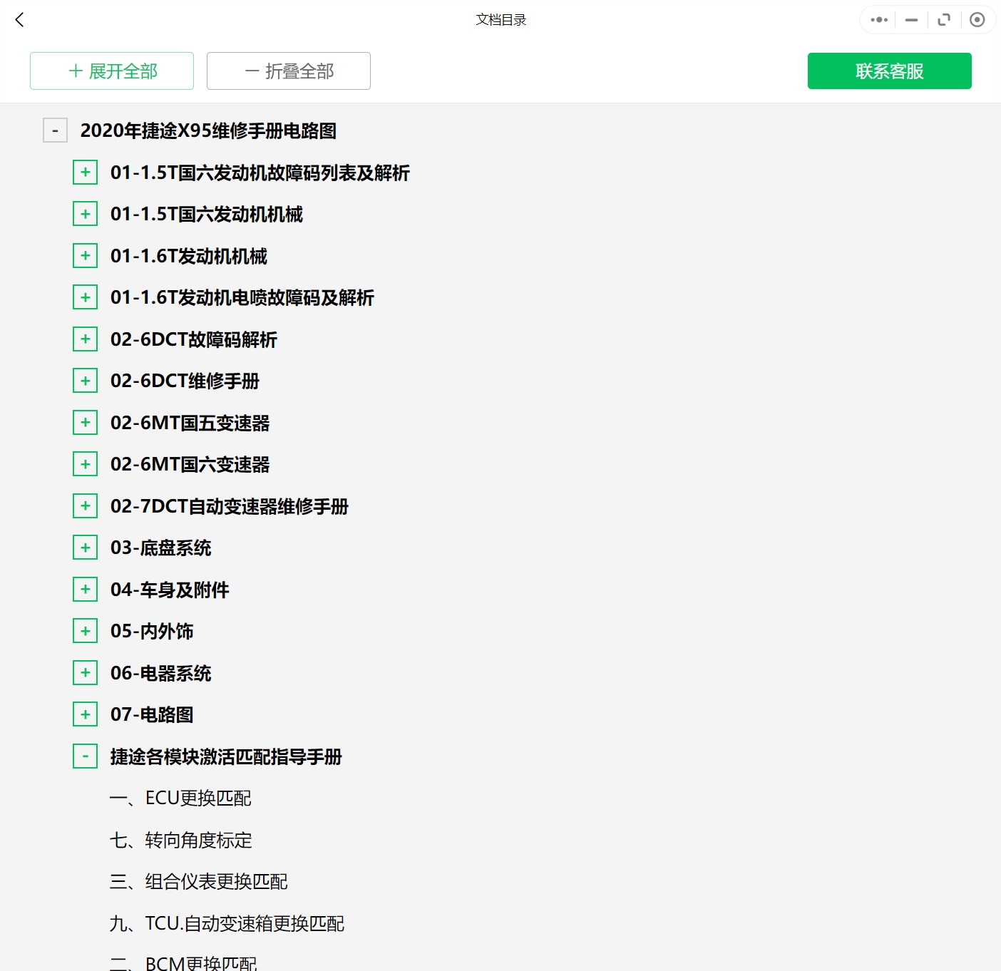 2018-2021年款捷途汽車維修手冊和電路圖[資料更新]