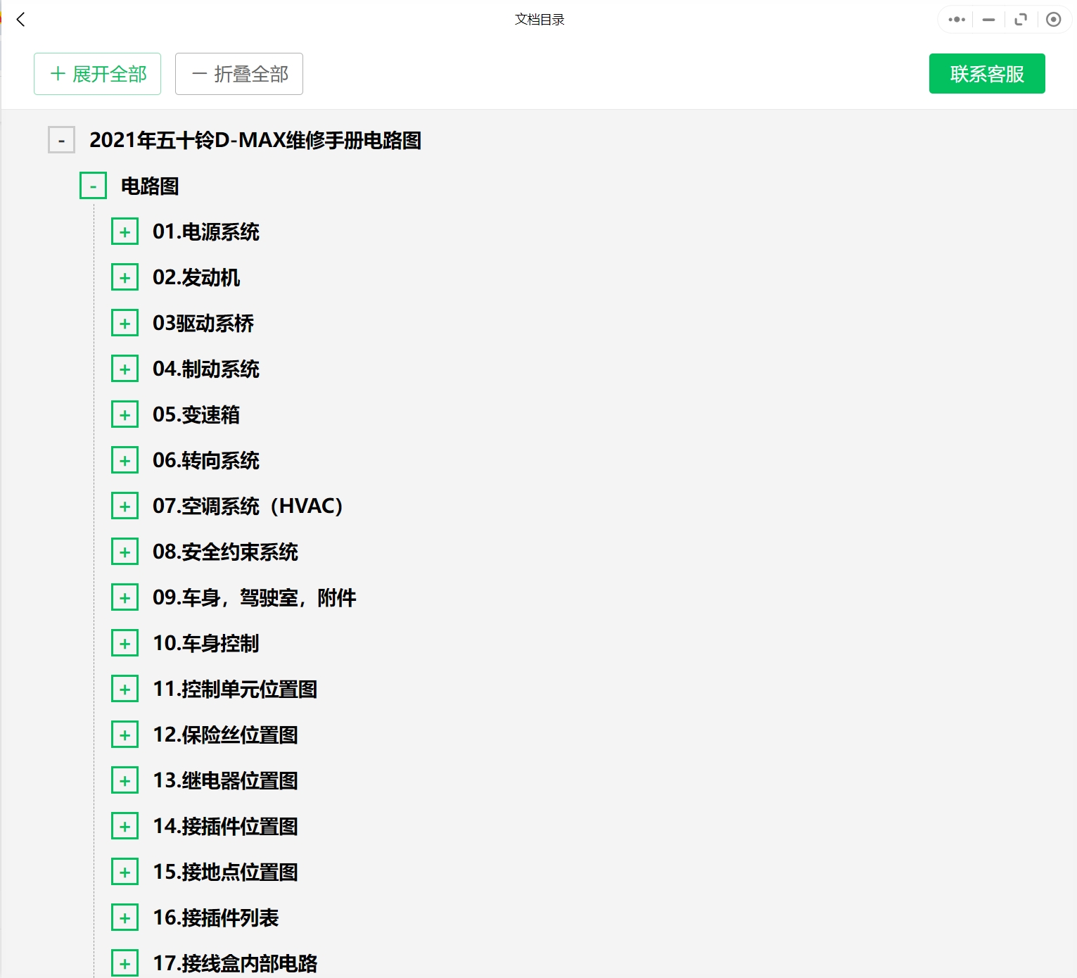 2015-2022年五十鈴汽車維修手冊和電路圖[資料更新]