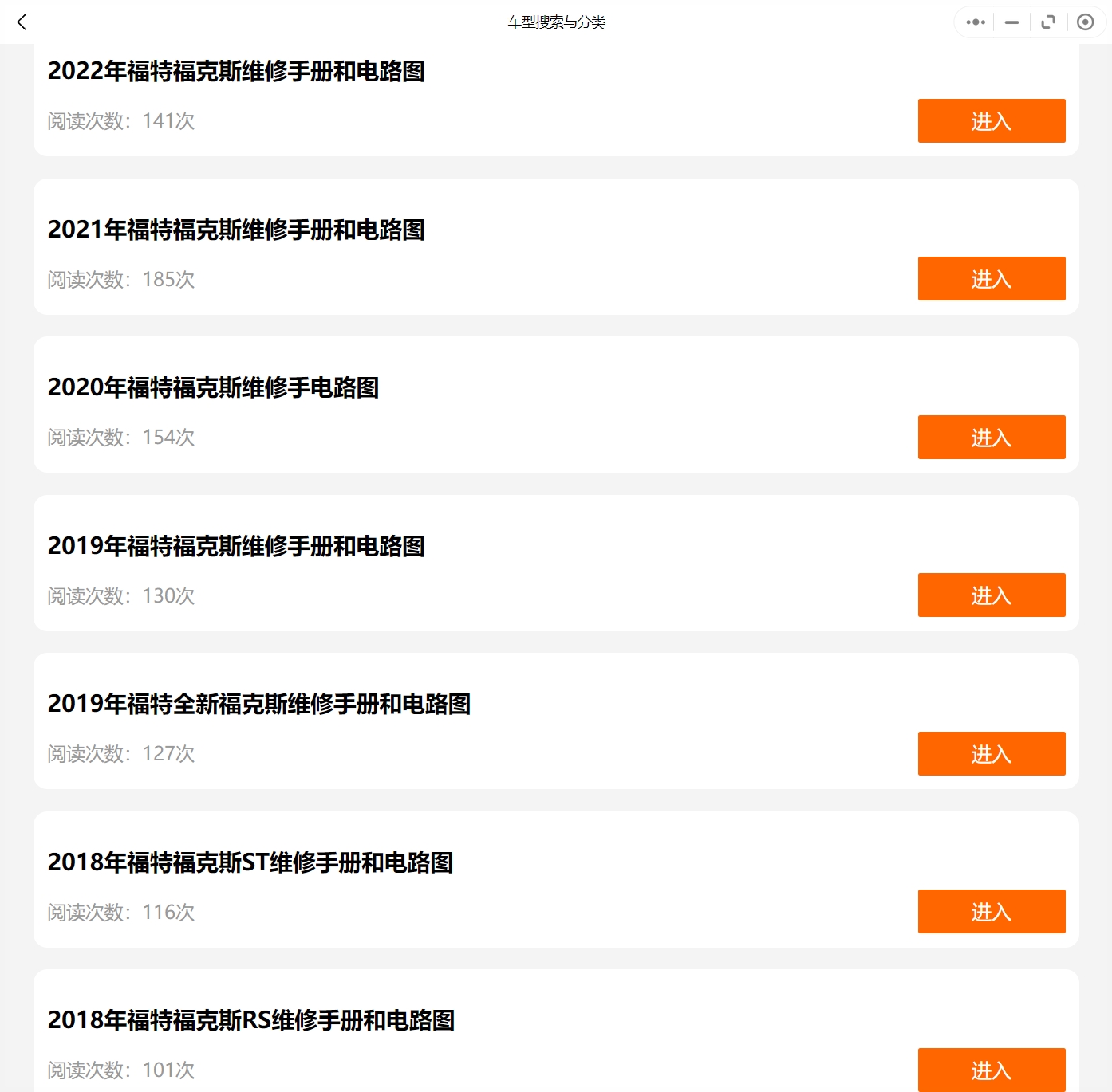2005-2022年款福特?？怂咕S修手冊和電路圖資料更新