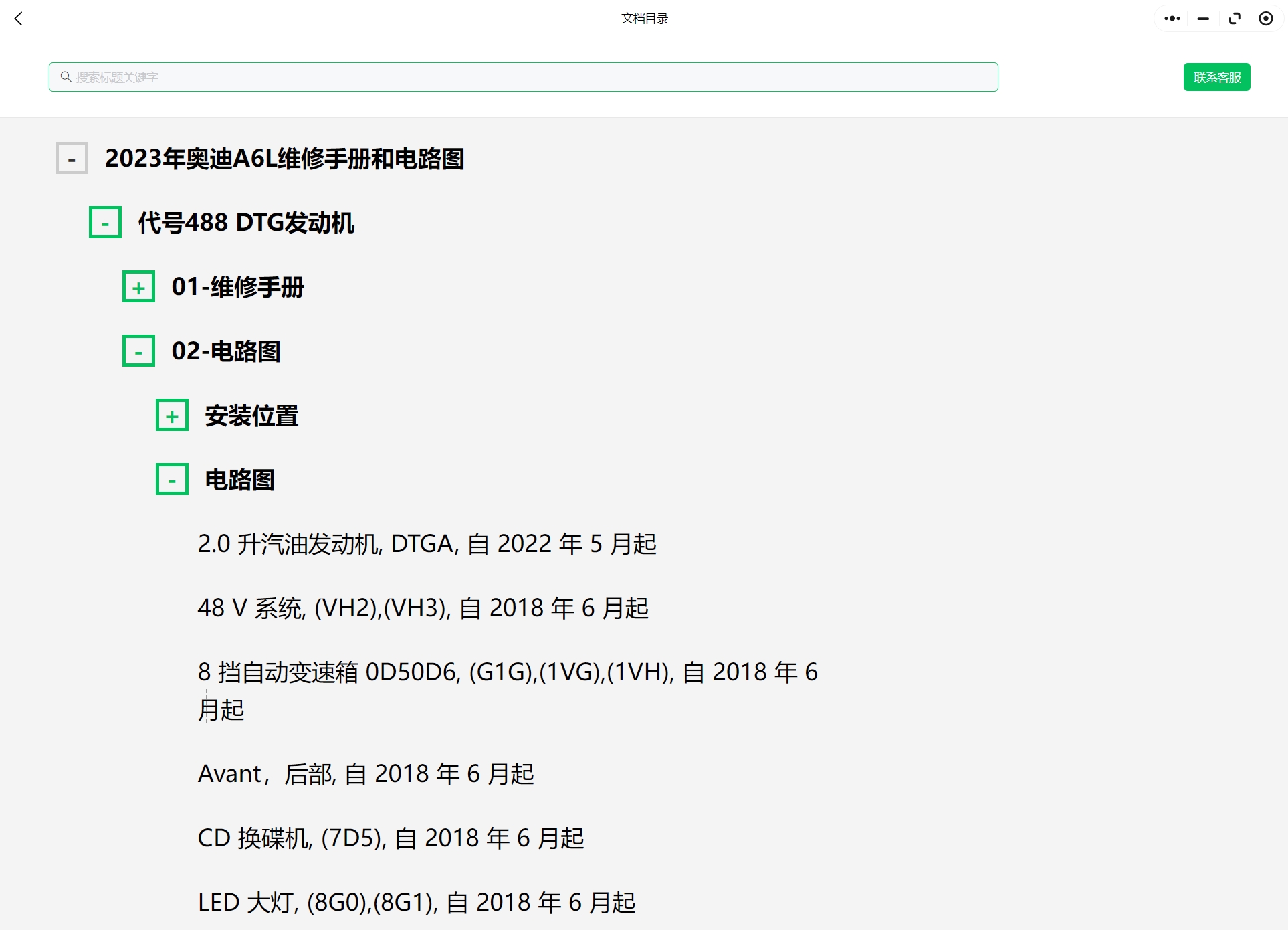 奧迪RS3RS4RS5RS6RS7S3S5S4S6S7S8SQ5RSQ5維修手冊和電路圖資料更新
